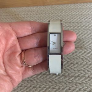 Kate Spade Silver and Off White Bangle Watch